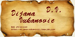 Dijana Vukanović vizit kartica